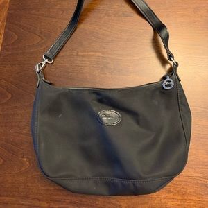 Longchamp black nylon shoulder bag